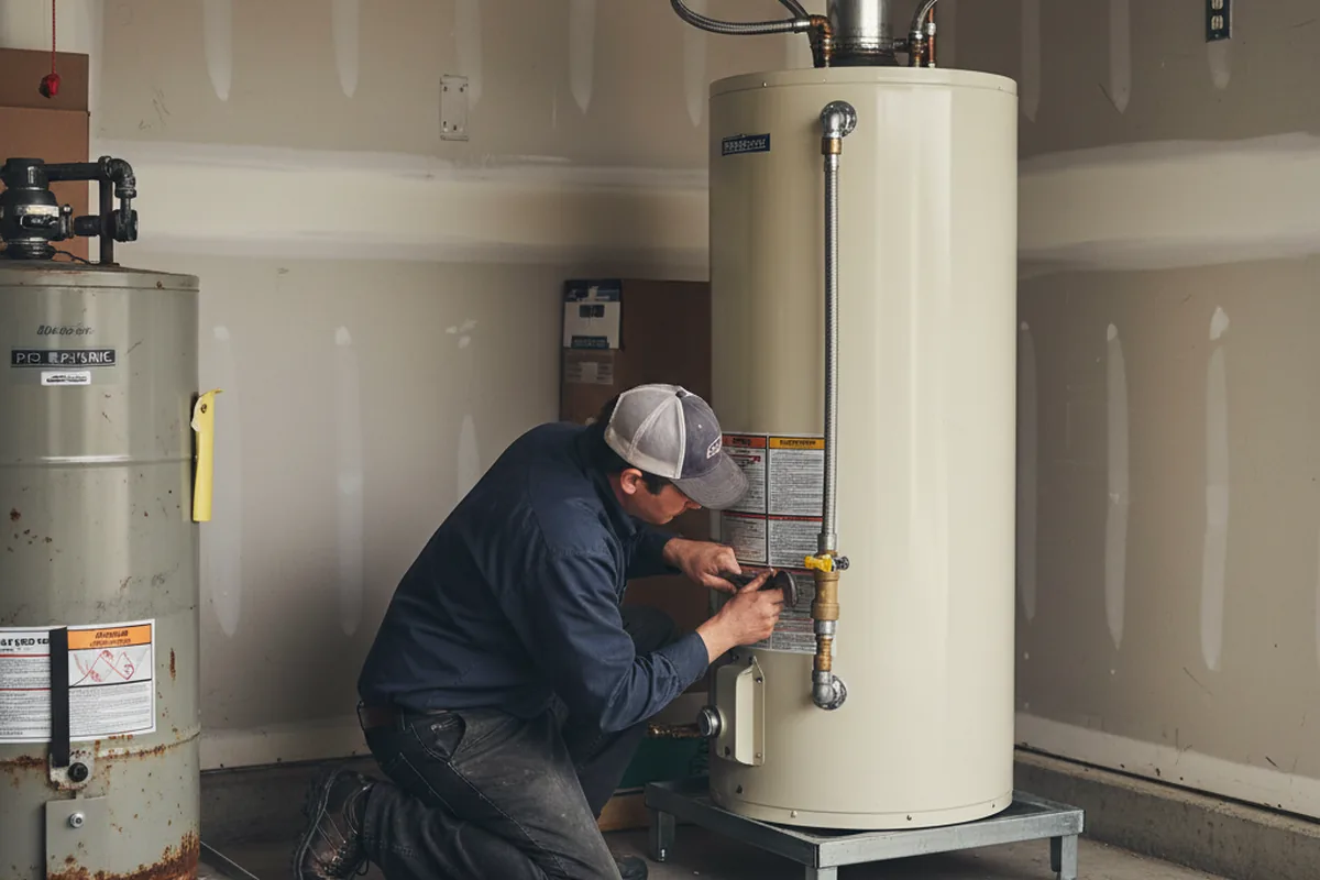 Water heater and shutoff valve replacement in Luning